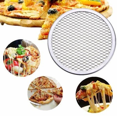 Narzędzia kuchenne Płaska siatka Odm Aluminiowa okrągła patelnia do pizzy 12 cali