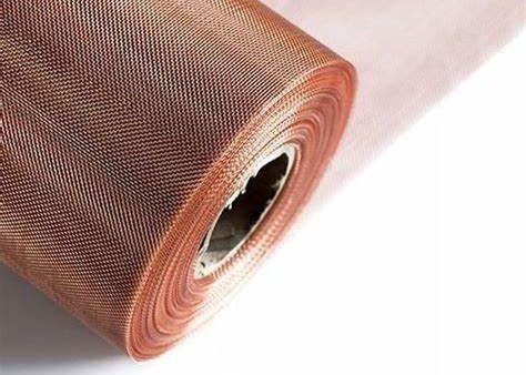 1.2m szerokość miedziana siatka 0,56*0,56 otwarcie*0,15 mm średnica drutu