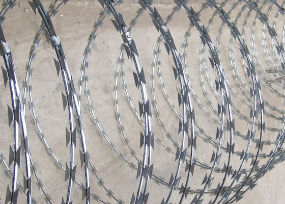 Ogrodzenie ze stali nierdzewnej z galwanizowanym Concertina razor blade barbed wire mesh