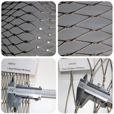 304 Stainless Steel Wire Flexible Cable Rope X-Type Infill Rope Mesh Balustrade Protective Net for Handrail