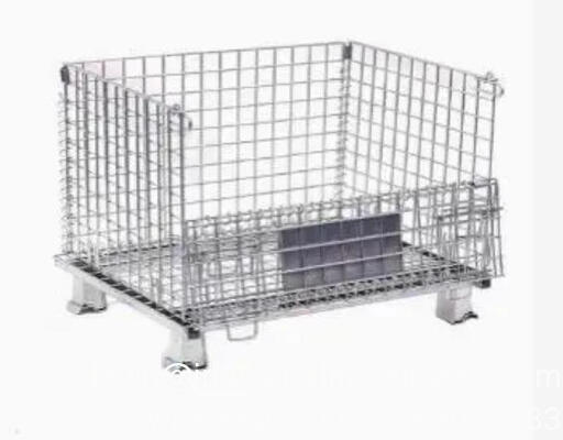 Przemysłowa klatka z siatki drucianej do transportu materiałów z 4 kołami