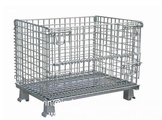 Storage Container Wire Baskets Collapsible Stillage Cage Wire Mesh Container Pallet Box Foldable Metal Storage Pallet