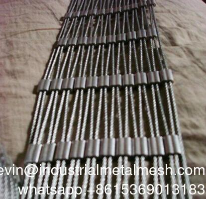 Flexible 316 Aviary Netting Safety Protecting Woven Knotted 304 Stainless Steel Wire Rope Zoo Mesh