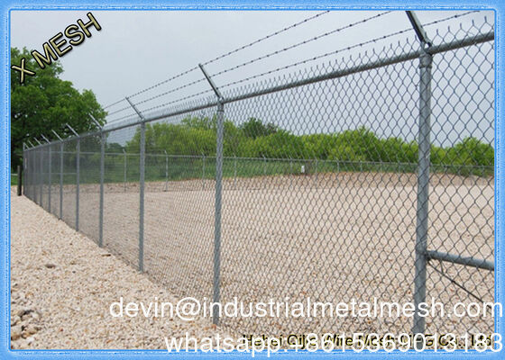 9 gauge Galvanized Diamond Wire Mesh/PVC Plastic Vinyl Cyclone Chain Link Fence dla autostrad kolejowych Tymczasowe