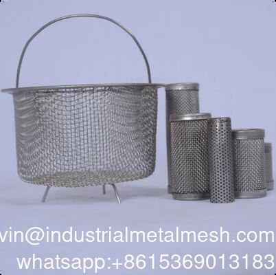 Niestandardowy 304 316 316L Filtr sieciowy ze stali nierdzewnej Koszyk z wyjmowanym zbiornikiem do filtracji cieczy